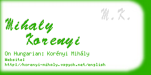 mihaly korenyi business card
