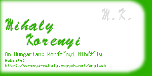 mihaly korenyi business card